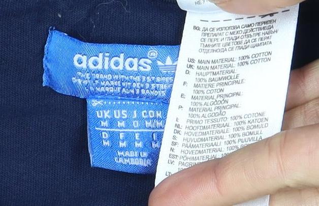 Adidas Men's Blue Graphic Logo T-Shirt, Size M