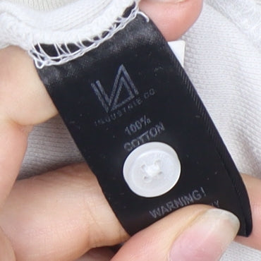 Industrie Co. Men's White 2XL Polo Shirt Striped Casual