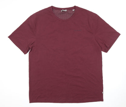 Ted Baker Men's Burgundy 2XL T-Shirt Crew Neck