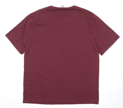 Ted Baker Men's Burgundy 2XL T-Shirt Crew Neck