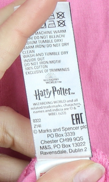 Marks and Spencer Girls Pink Harry Potter Pyjama Top 13-14 Years