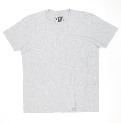 ALI Men's Grey Short Sleeve T-Shirt, Medium