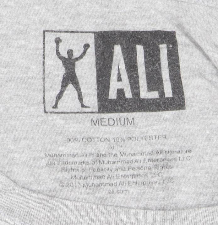 ALI Men's Grey Short Sleeve T-Shirt, Medium
