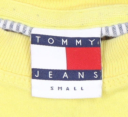Tommy Jeans Yellow T-Shirt Men's S Cotton Crew Neck