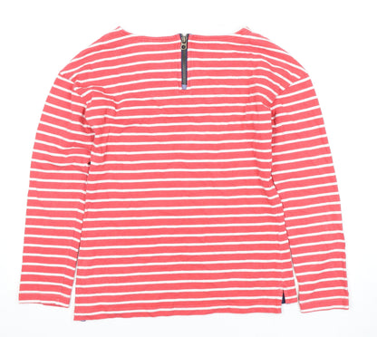 Lighthouse Women's Red Striped Cotton Long Sleeve T-Shirt
