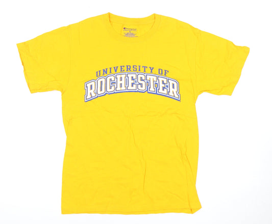 Mens UK Size S Champion Yellow  T-Shirt