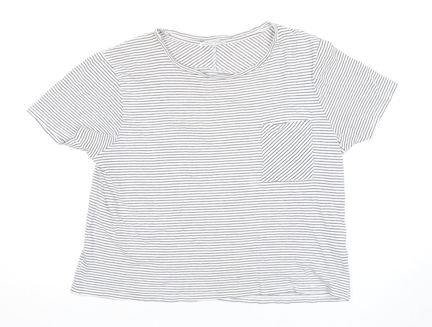 Womens UK Size 12 Zara White Basic T-Shirt