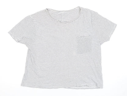 Womens UK Size 12 Zara White Basic T-Shirt