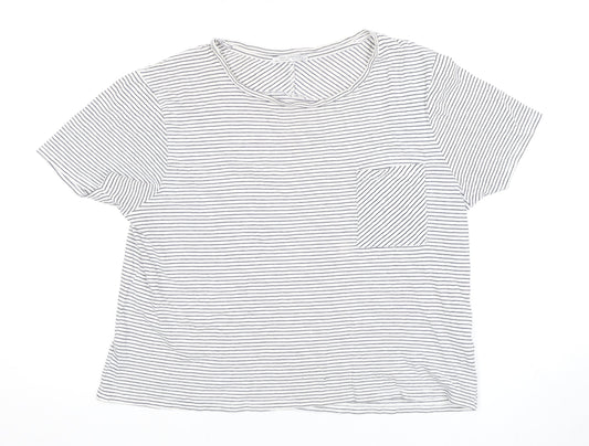 Womens UK Size 12 Zara White Basic T-Shirt