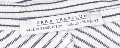 Womens UK Size 12 Zara White Basic T-Shirt