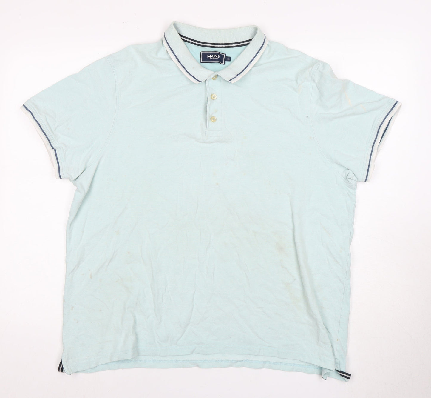 Maine Men's Blue Short Sleeve Polo Shirt 7XL