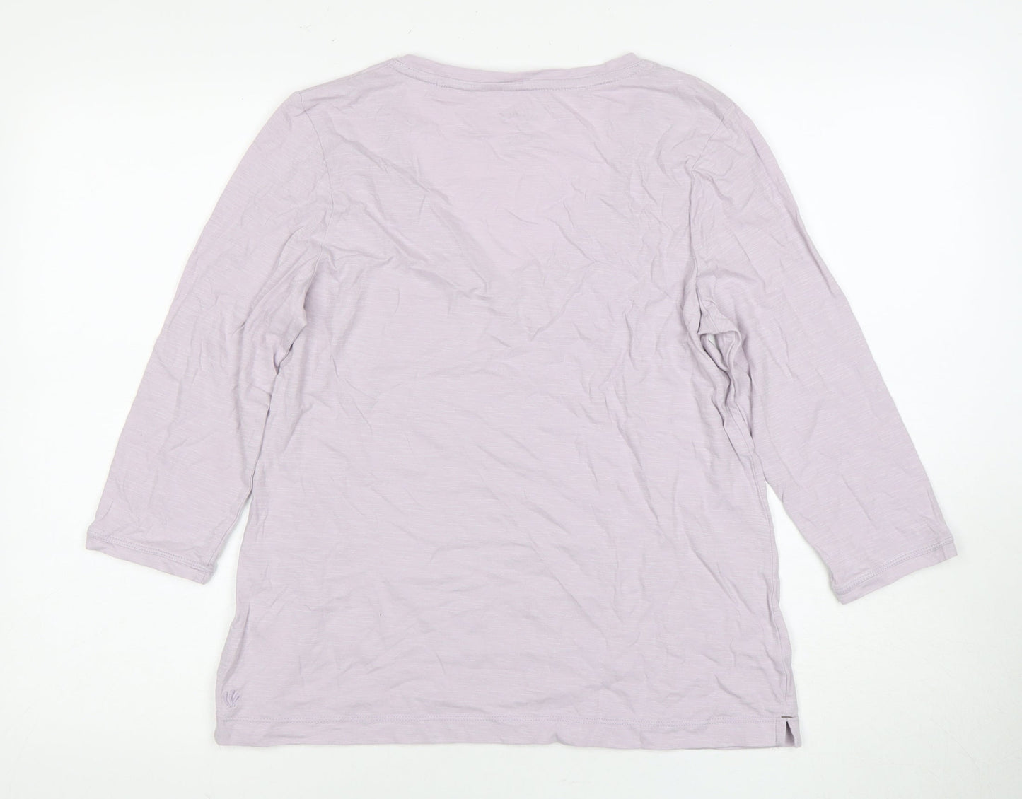 FatFace Women's Purple V-Neck Top, Size 10, 3/4 Sleeve