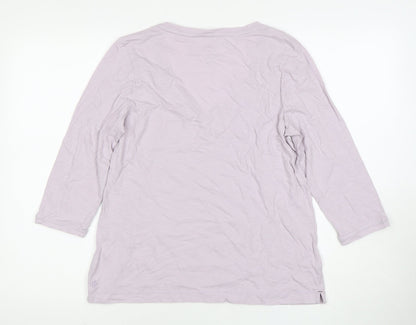 FatFace Women's Purple V-Neck Top, Size 10, 3/4 Sleeve