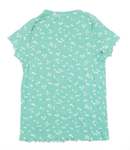 Marks and Spencer Girls Green Floral T-Shirt, 10-11 Years