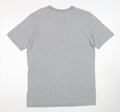 Nike Men's Grey Crew Neck Logo T-Shirt L
