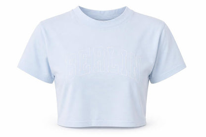 Womens UK Size UK 8 Topshop Blue Cropped T-Shirt