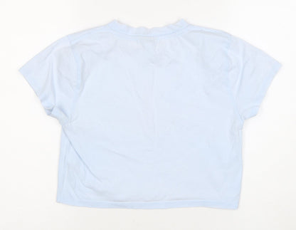 Womens UK Size UK 8 Topshop Blue Cropped T-Shirt