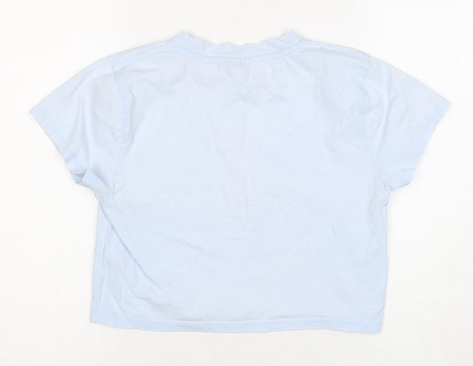 Womens UK Size UK 8 Topshop Blue Cropped T-Shirt