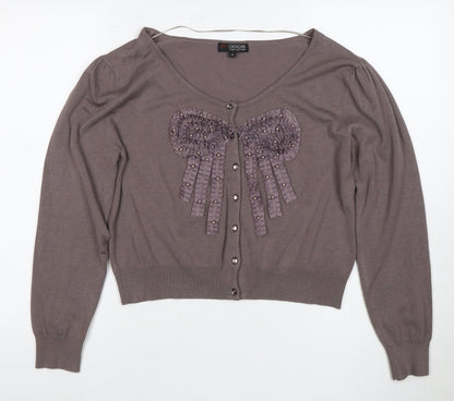 Womens UK Size 10 SKY Designs Brown Cardigan Jumper