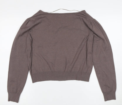 Womens UK Size 10 SKY Designs Brown Cardigan Jumper