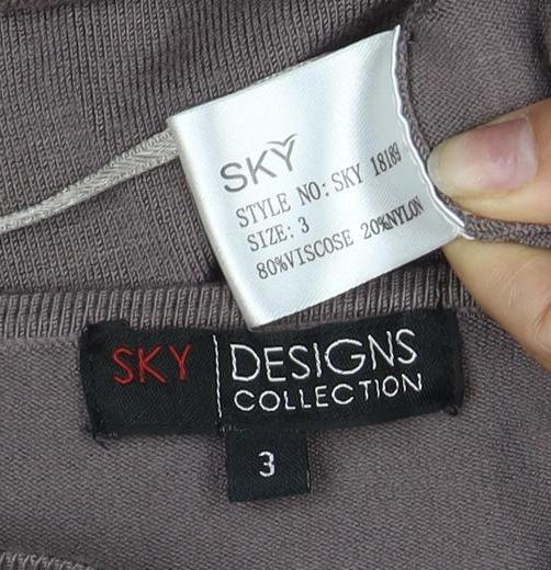 Womens UK Size 10 SKY Designs Brown Cardigan Jumper