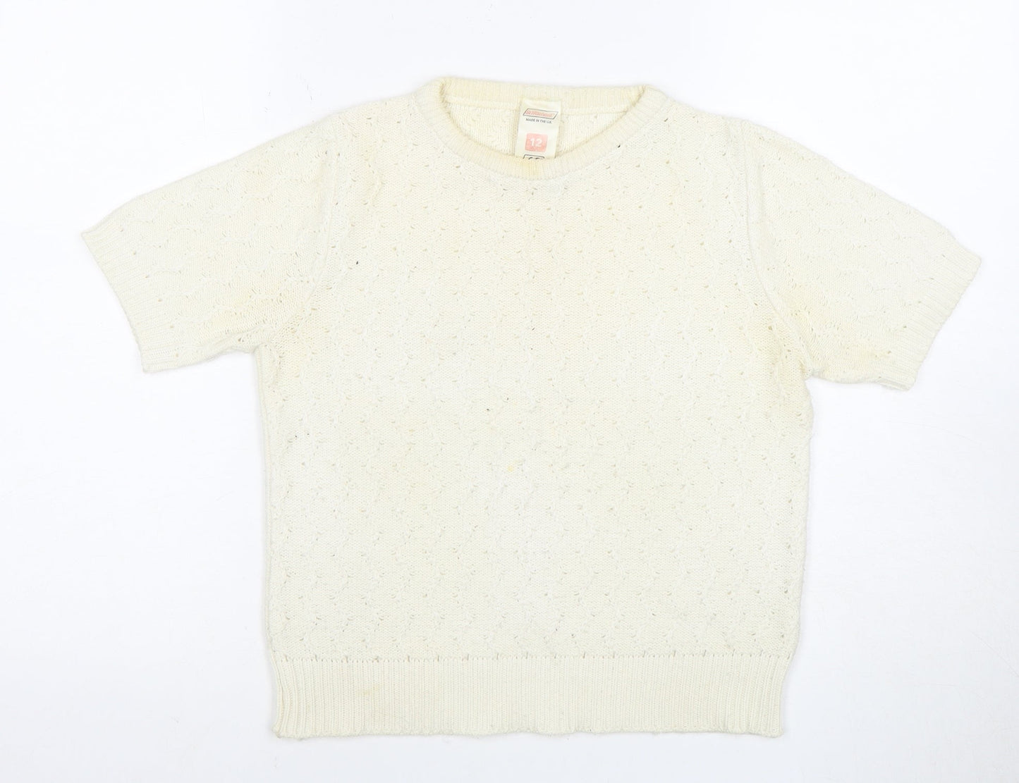 Womens UK Size 12 Marks and Spencer Ivory Pullover Jumper