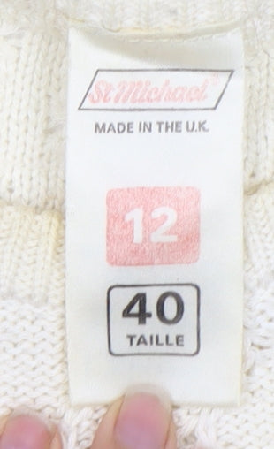 Womens UK Size 12 Marks and Spencer Ivory Pullover Jumper
