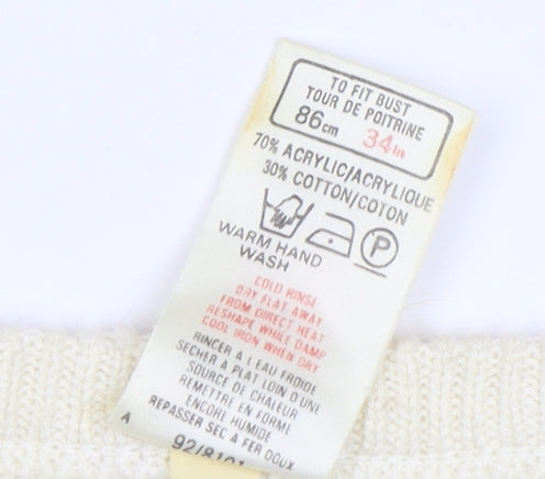 Womens UK Size 12 Marks and Spencer Ivory Pullover Jumper