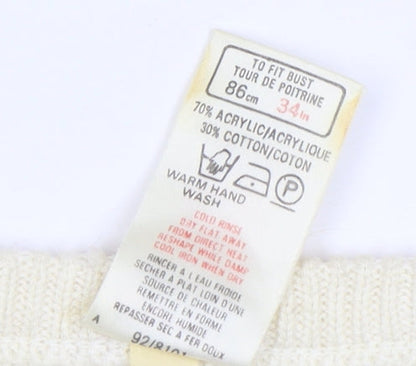 Womens UK Size 12 Marks and Spencer Ivory Pullover Jumper
