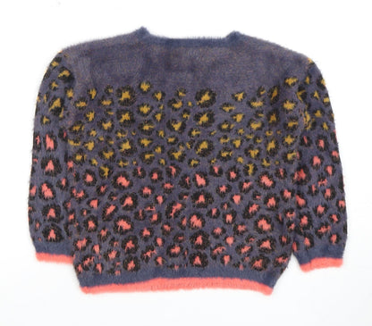 Next Girls Multicoloured Animal Print Pullover Jumper 5 Years