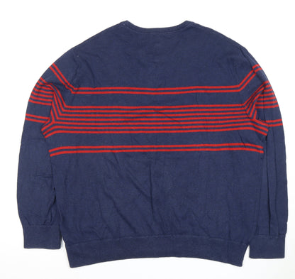 GAP Men's Blue Striped Pullover Jumper XL