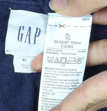 GAP Men's Blue Striped Pullover Jumper XL