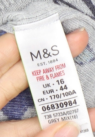 Womens UK Size 16 Marks and Spencer Grey Basic T-Shirt