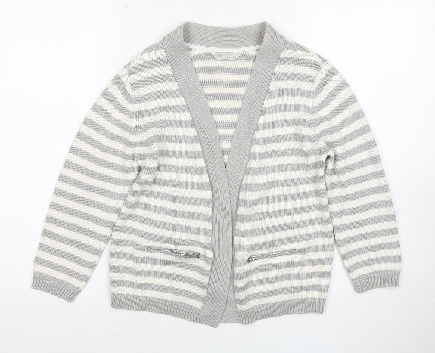 Womens UK Size 12 BHS Grey Cardigan Jumper
