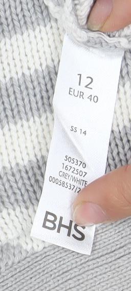 Womens UK Size 12 BHS Grey Cardigan Jumper