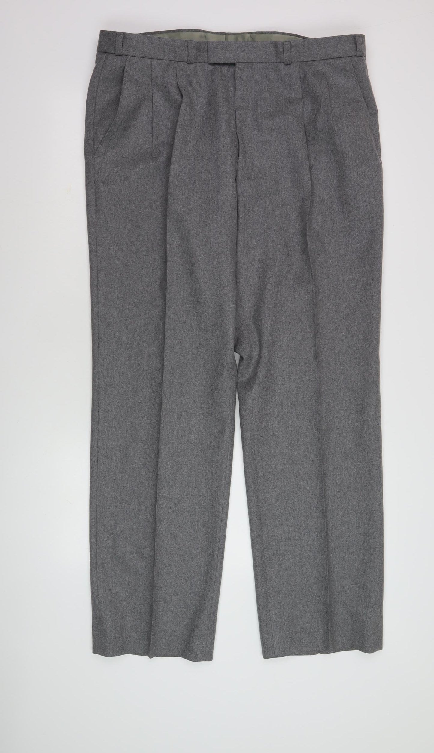 Mens UK Size 46L Centaur Regular Fit Formal Grey Trousers