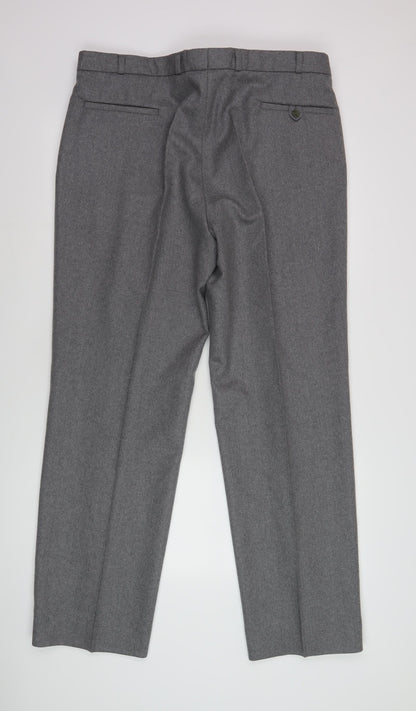 Mens UK Size 46L Centaur Regular Fit Formal Grey Trousers