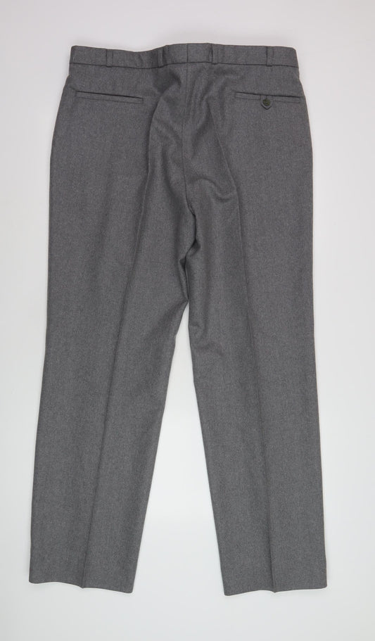 Mens UK Size 46L Centaur Regular Fit Formal Grey Trousers