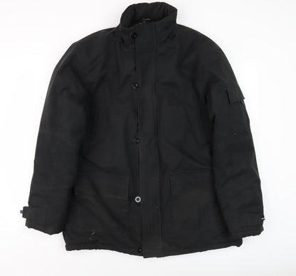 Aldon Men's Black L Jacket, Stand-Up Collar, Regular Fit