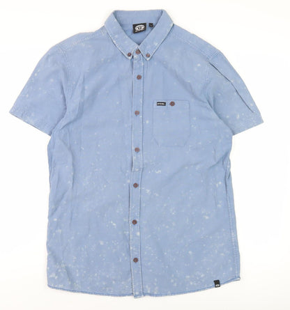 Animal Men's Blue Short Sleeve Casual Shirt - Size L