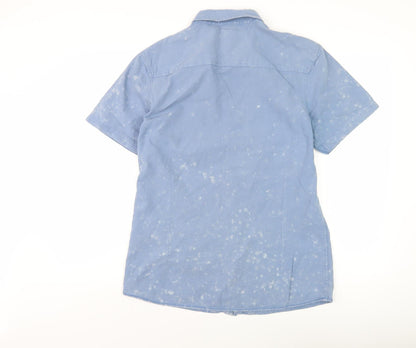 Animal Men's Blue Short Sleeve Casual Shirt - Size L