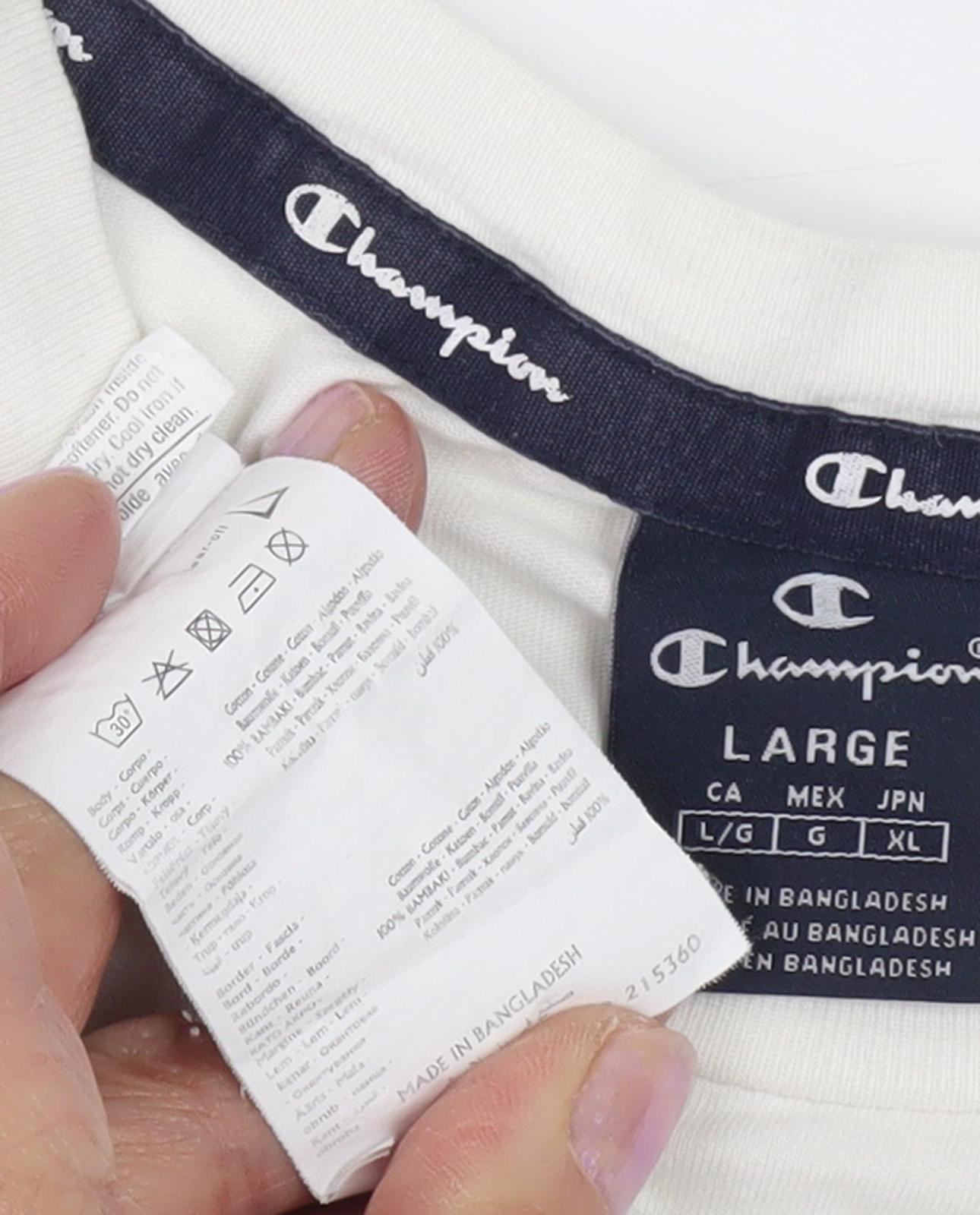 Mens UK Size L Champion White  T-Shirt
