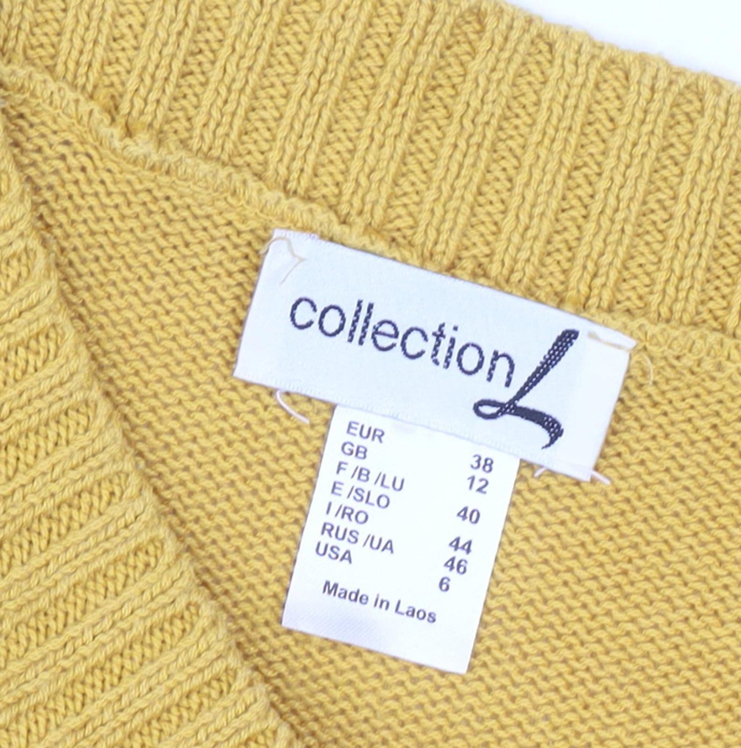 Womens UK Size 12 Collection L Yellow Pullover Jumper