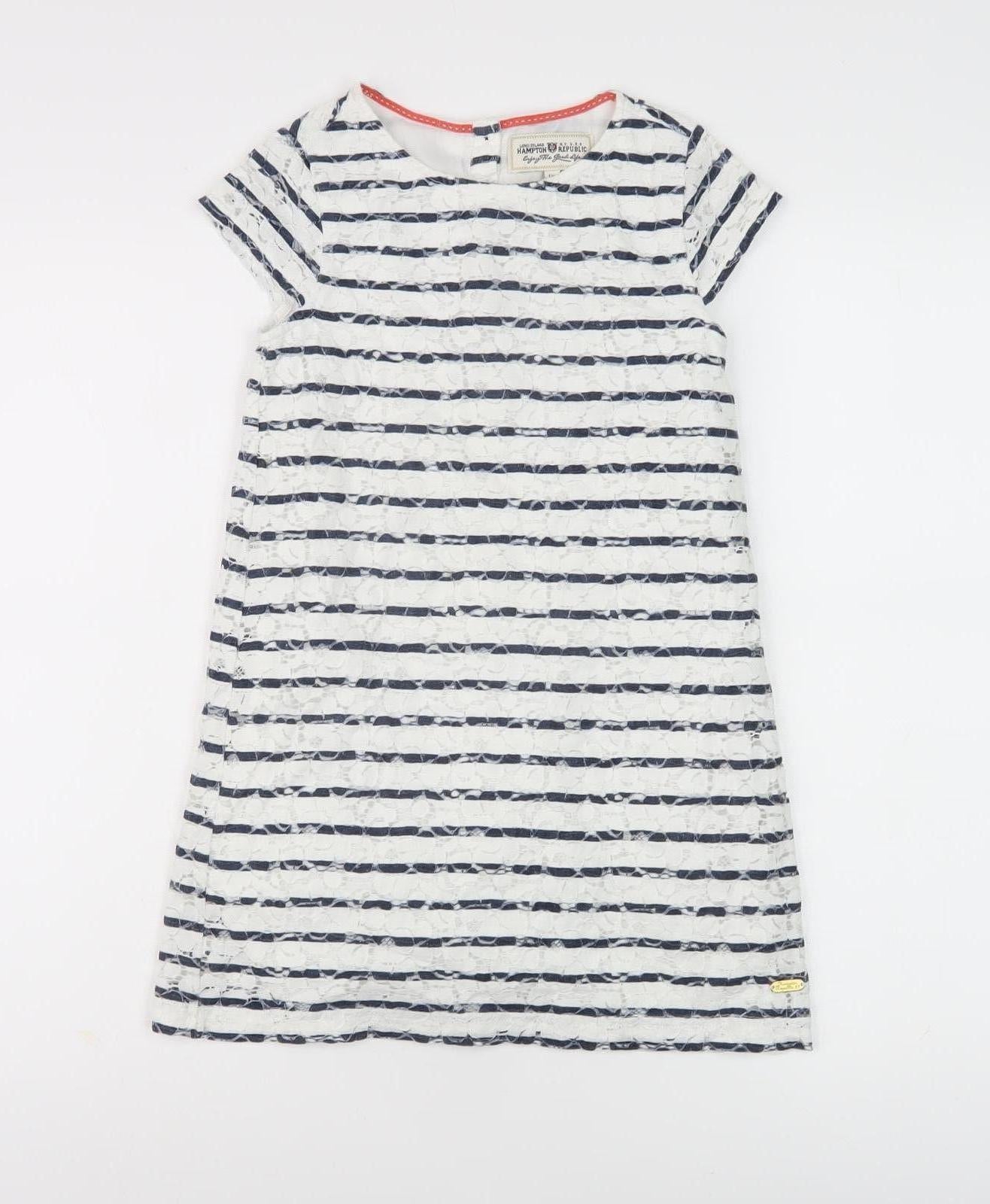 Hampton Republic Girls Navy Stripe T-Shirt Dress Size 12