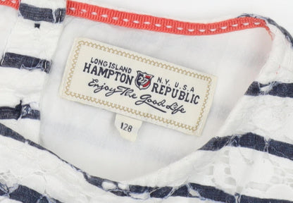 Hampton Republic Girls Navy Stripe T-Shirt Dress Size 12