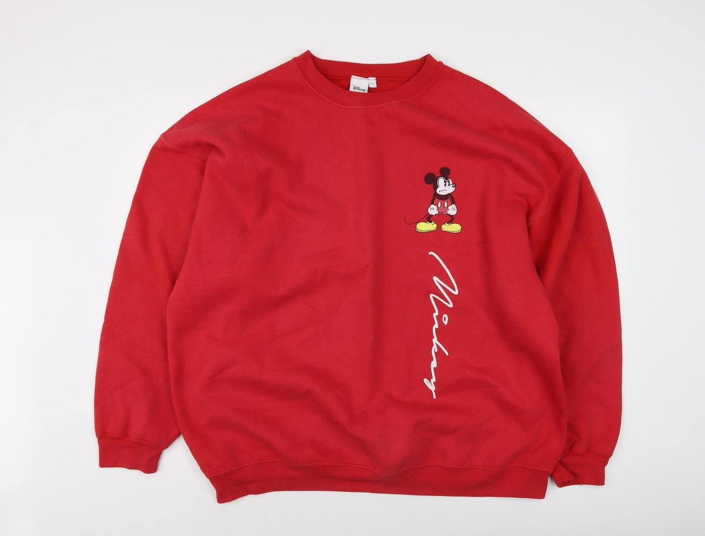 Unisex Adults UK Size L Disney Red Pullover Sweatshirt