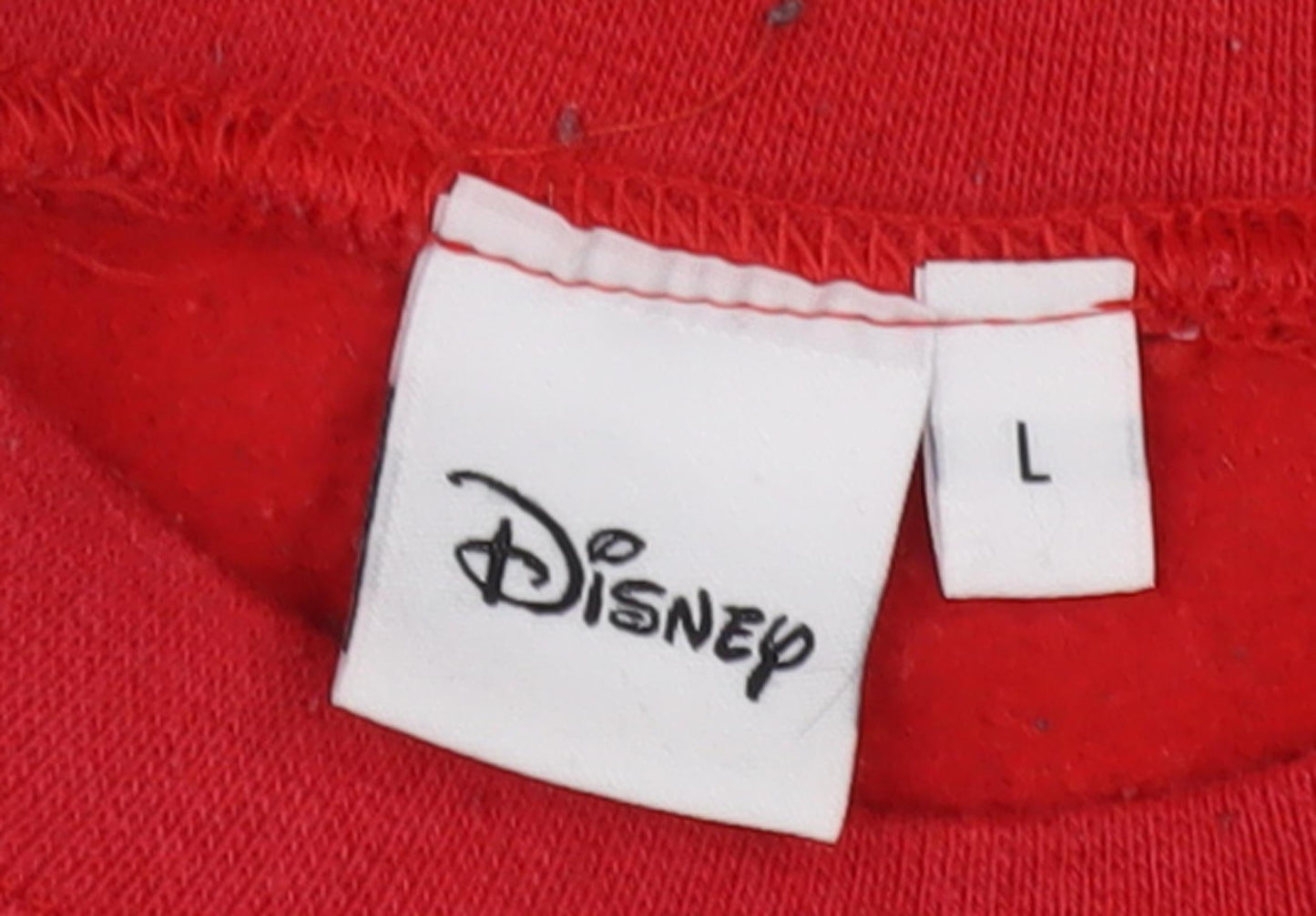 Unisex Adults UK Size L Disney Red Pullover Sweatshirt