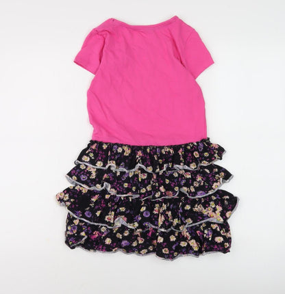 Girls Pink Floral Bluezoo Dress, Age 9-10, Fit & Flare Style