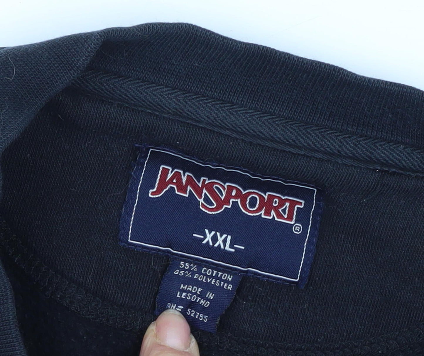 Unisex Adults UK Size 2XL JanSport Black Pullover Sweatshirt
