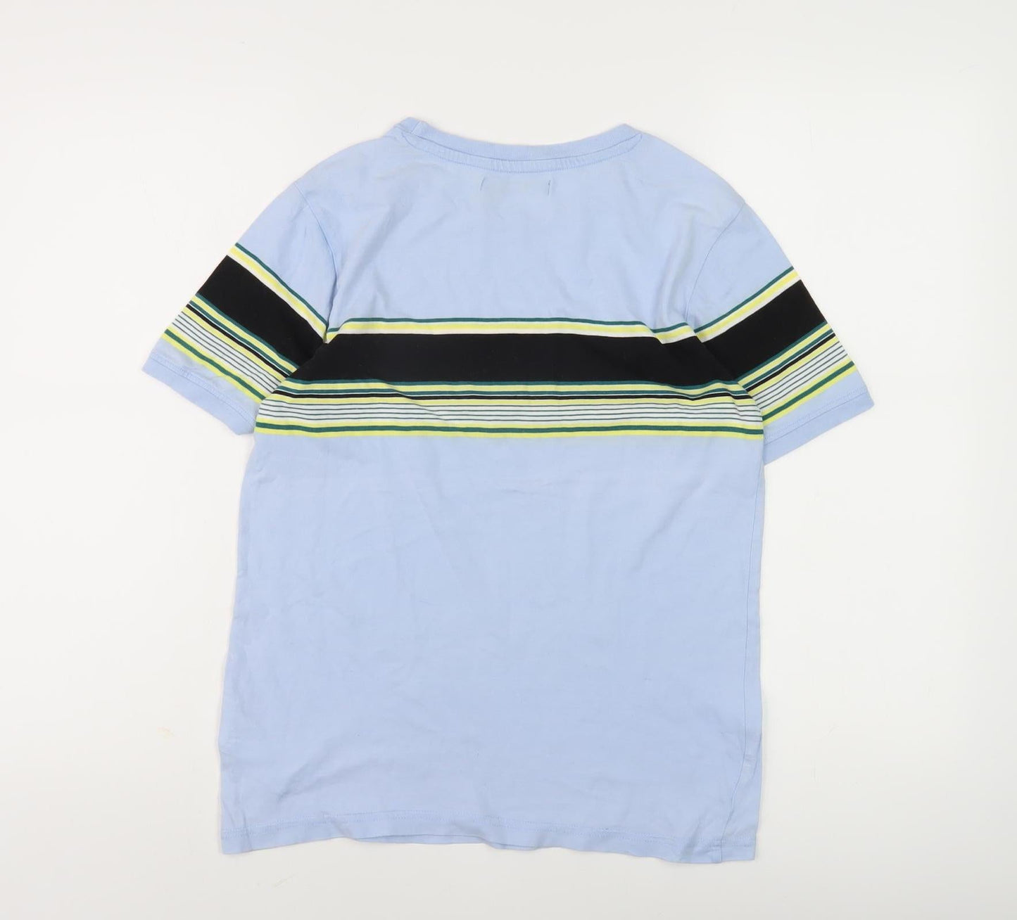 BDG Boys Blue Striped T-Shirt S Casual Basic Top